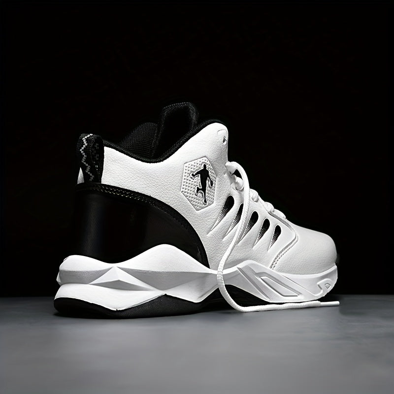 Детские высокие кроссовки на шнуровке из ПУ для уличного баскетбола и повседневных занятий