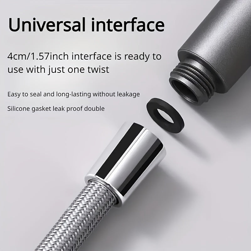 59-Inch Shower Hose with Brass Connector and Anti-Explosion Design Durable Nylon Pipe