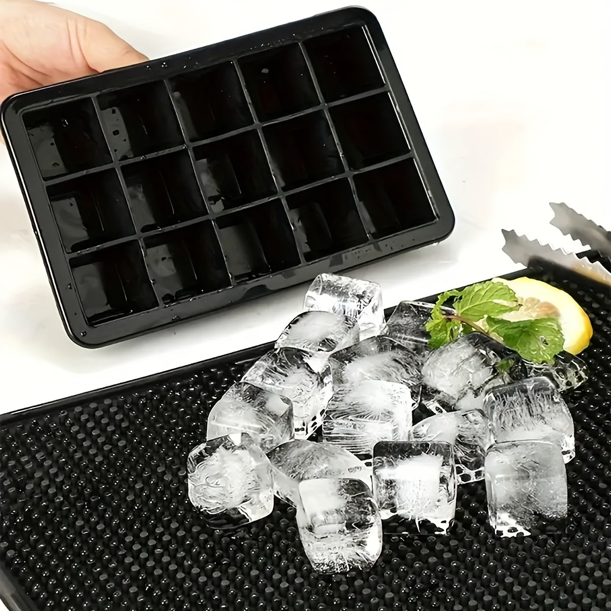 Silicone muz kubi shakli 1/2/4 dona kvadrat muz shakli ichimliklar, sharbatlar va sovuq ichimliklar uchun