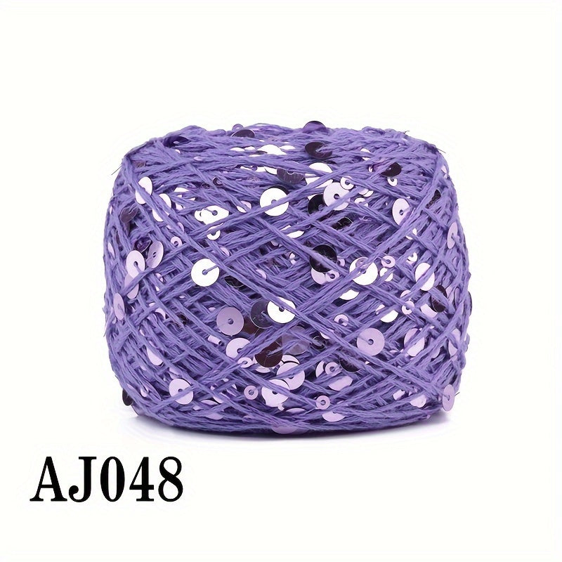 50g Sequin Cotton Yarn 3mm 6mm for Hand Sewing Crafts in Vibrant Colors