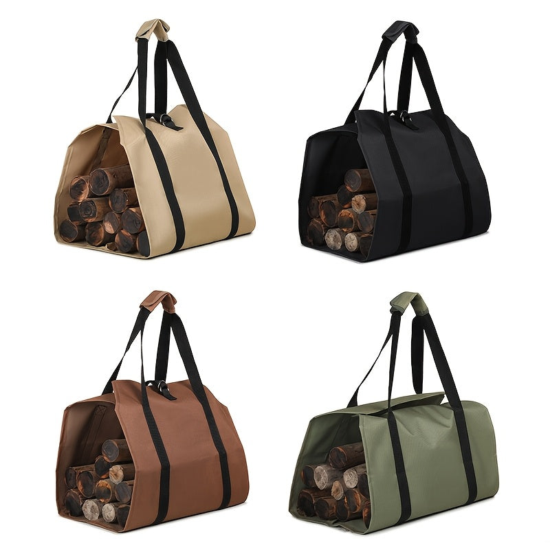 Durable PVC Firewood Carrier Bag Heavy Duty Log Tote for Camping and Firewood Transport