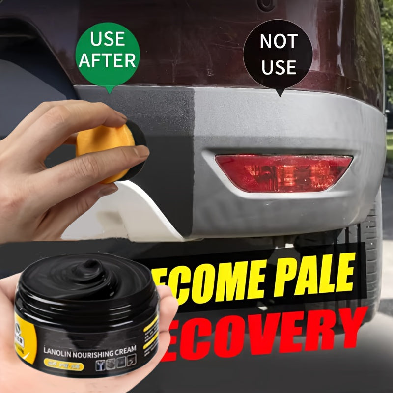 Crema restauradora de goma para coche para cuero negro, plástico, brillo, recubrimiento duradero