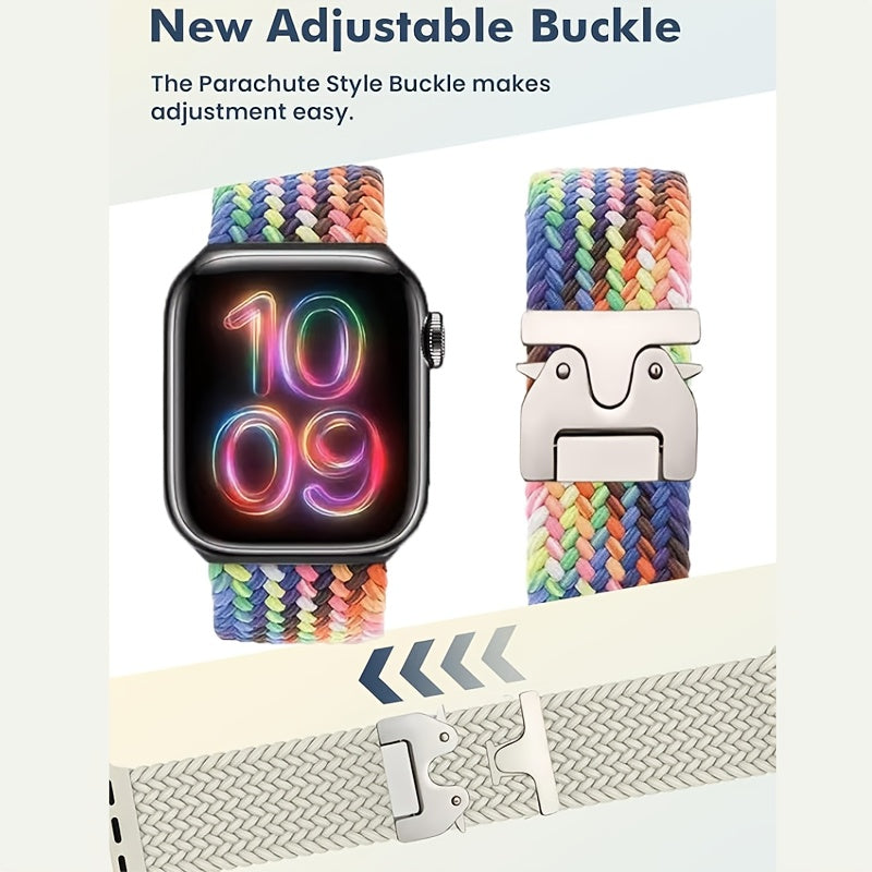 Adjustable Nylon Parachute Style Watch Band for Apple Watch Series 1-10 and Ultra