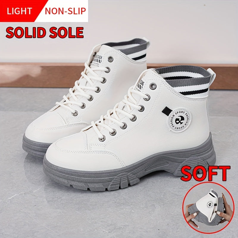 Zapatos casuales de caña alta a la moda para mujer, antideslizantes, botas de tendencia