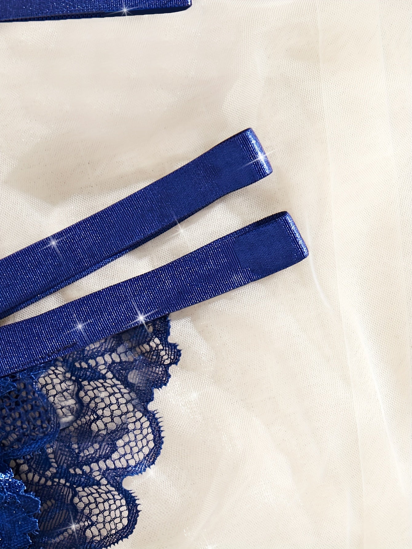 Women's Floral Lace Lingerie Set with Semi-Transparent Design and Floral Detailing