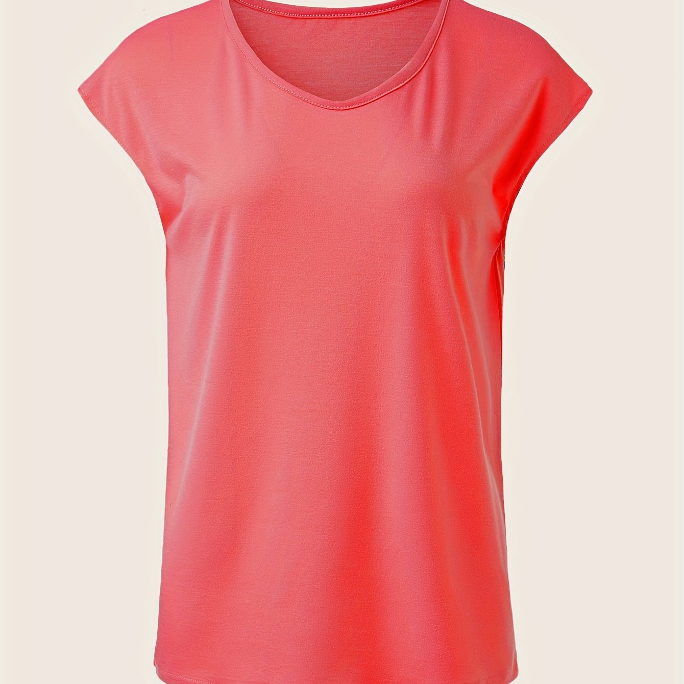 Plus Size Women's Light Blue V-Neck Short Sleeve Polyester Sports T-Shirt