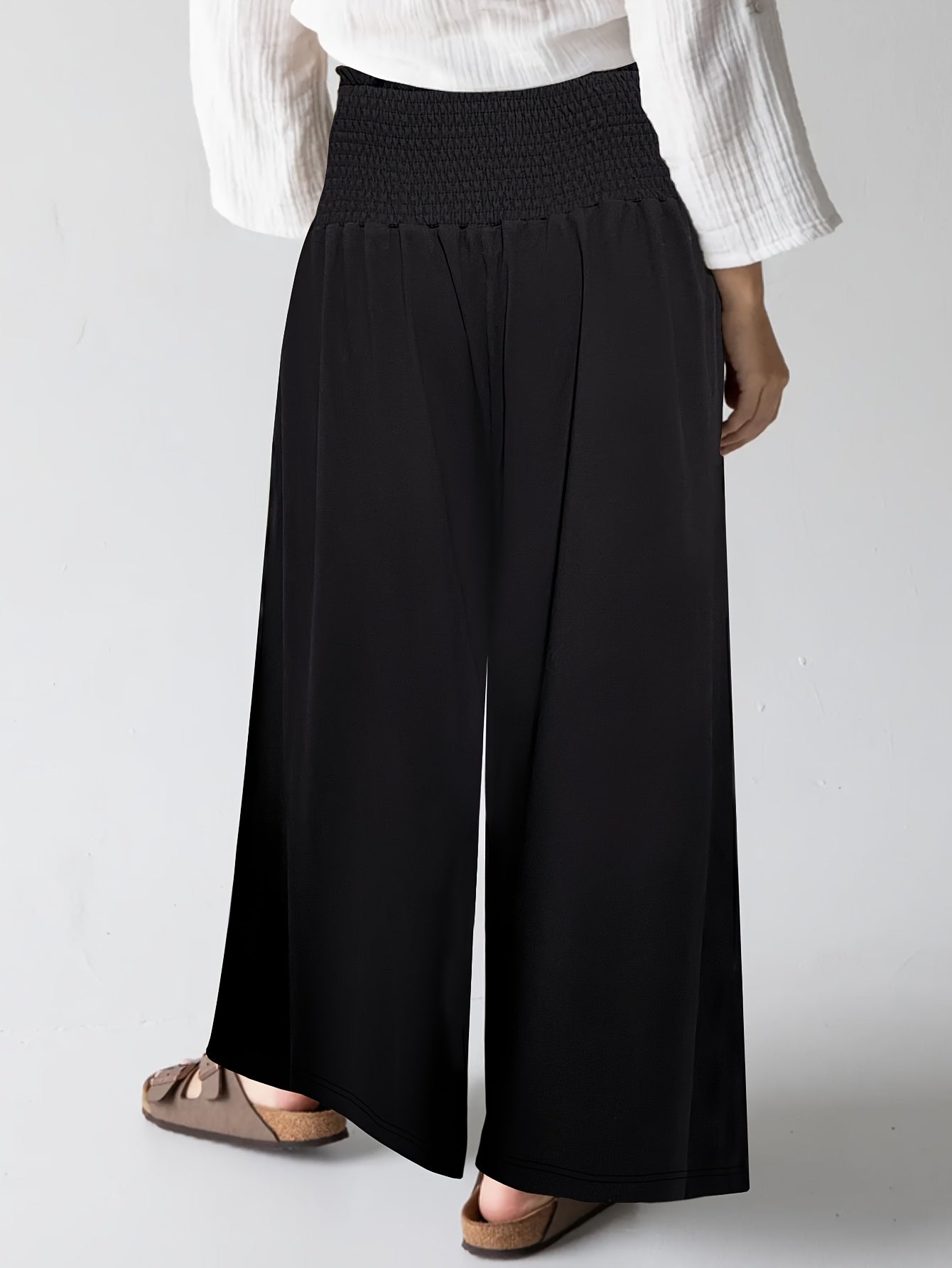 Pantalones casual de pierna ancha para mujer de tallas grandes, suaves, transpirables y con cintura elástica para yoga