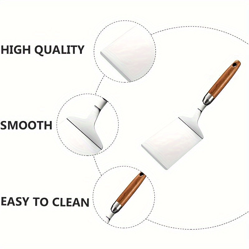 Stainless Steel Kitchen Spatula Wide Blade for Flipping Pancakes Pizza Steak