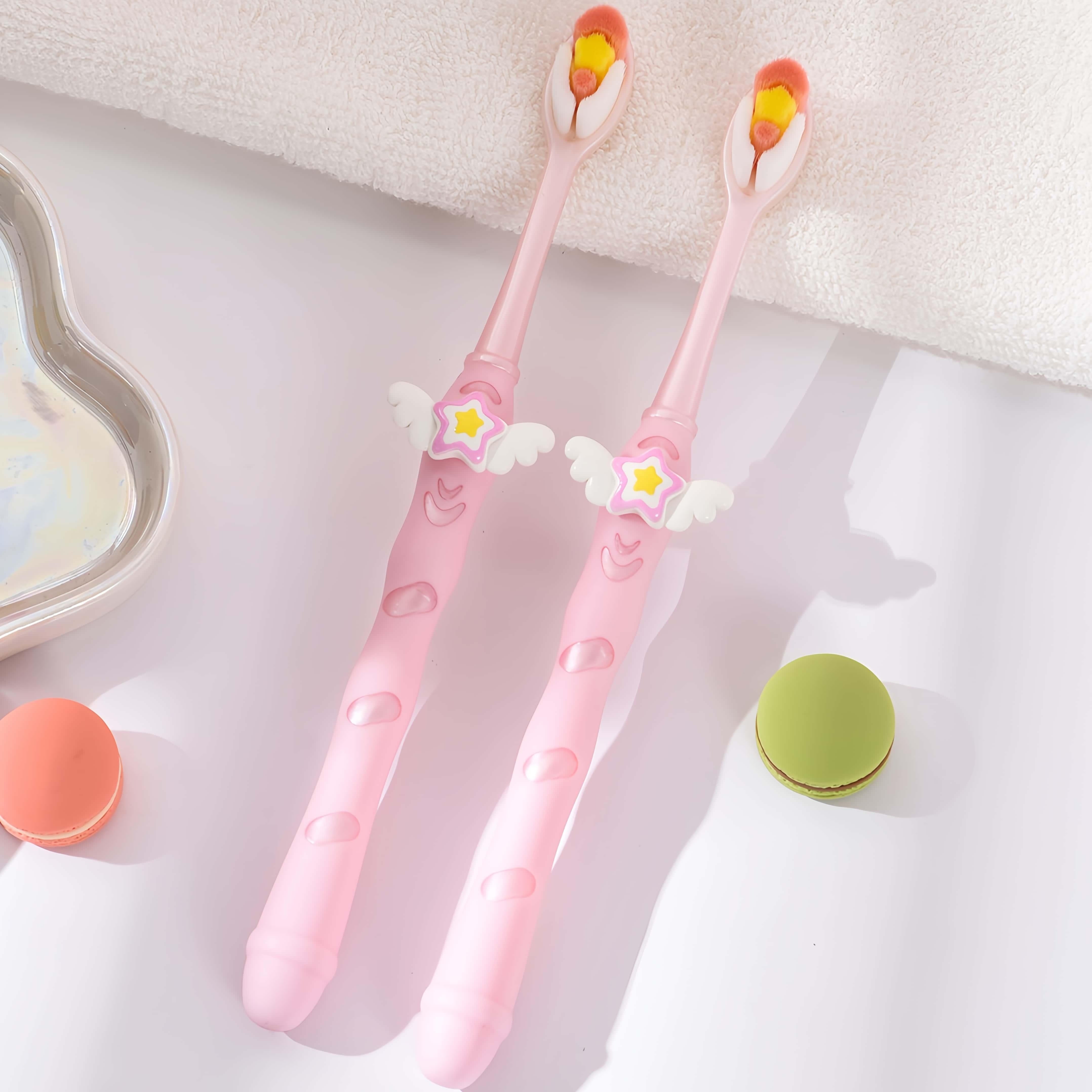 Adult Women Soft Bristle Toothbrush Wide Head Non-Slip Handle