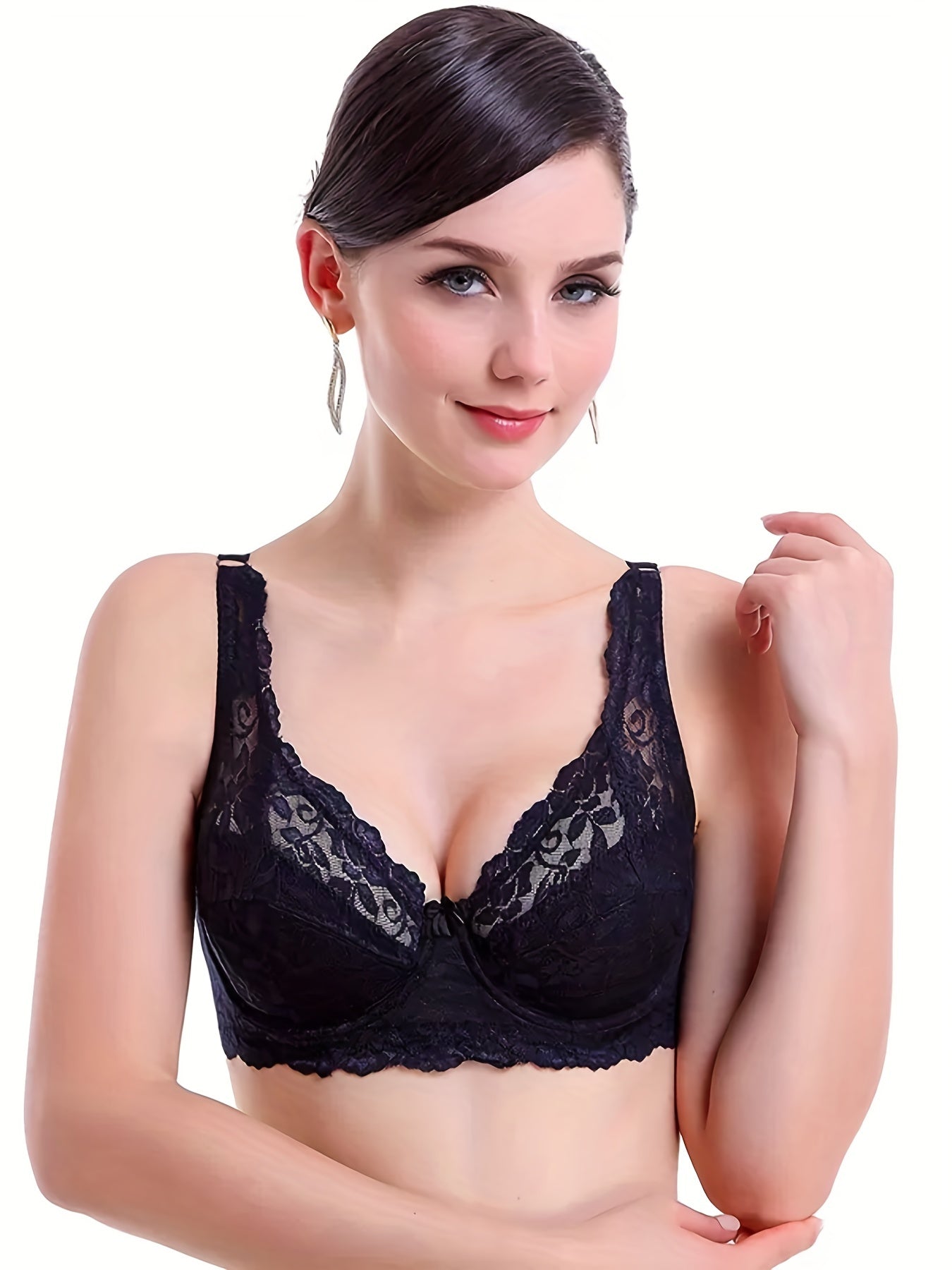 Women’s Lace Thin Sponge Bras Set 2 Pieces Comfortable Underwear