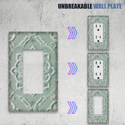 Tapa de interruptor de pared de estilo antiguo, color verde salvia beige, 1 gang, 2 gang, placa decorativa para dormitorio, cocina