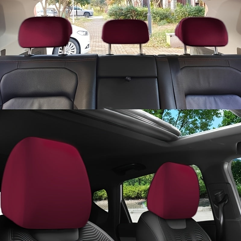 Car Interior Headrest Cover Elastic Cloth Universal Front Rear Seat Protector