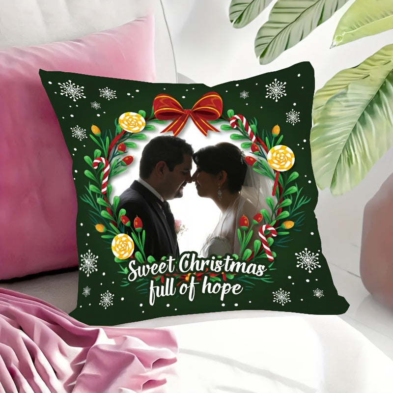 Custom Christmas Plush Pillowcase Double-Sided Photo Decor Gift for Home