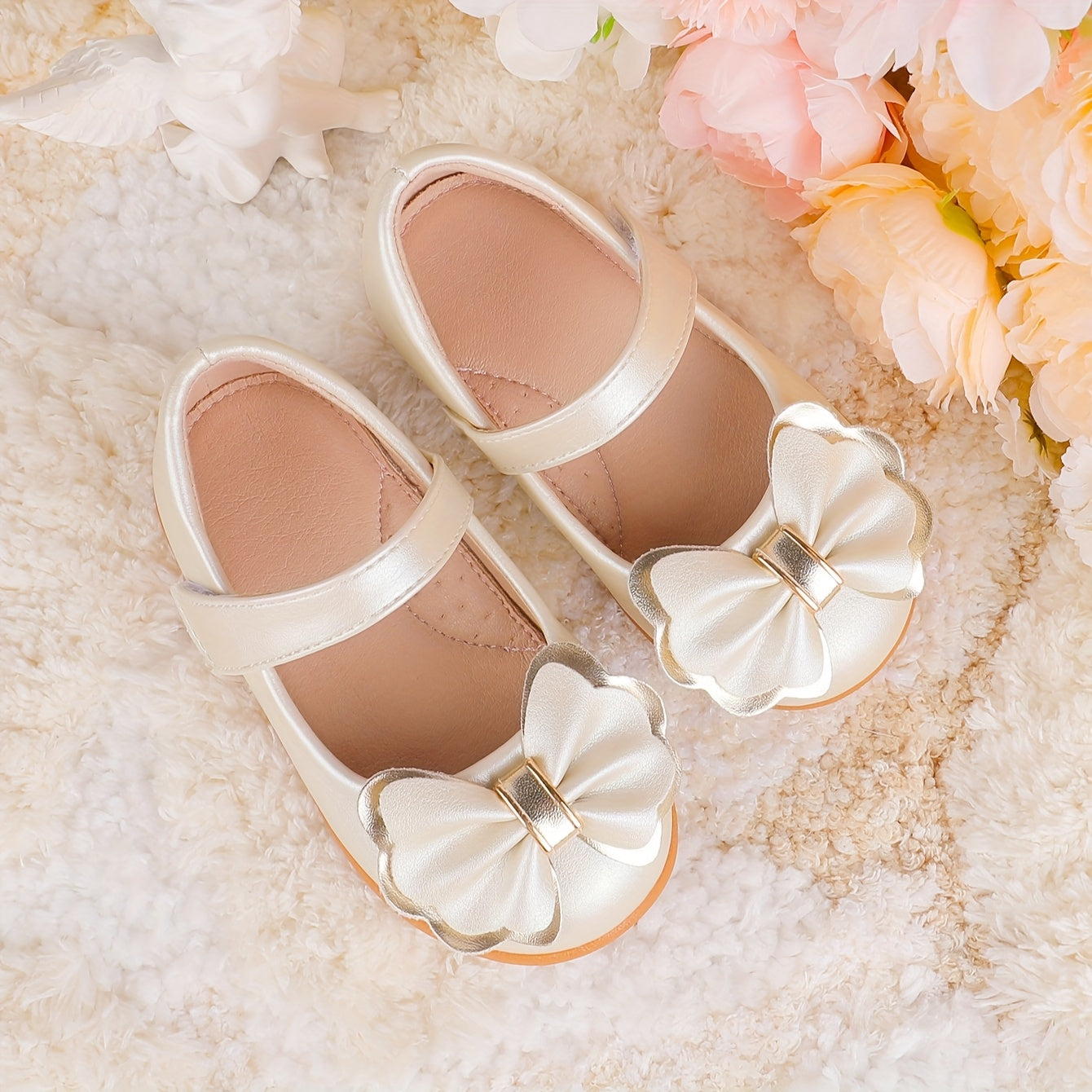 Girls' Mary Jane Flats Rainbow Bow Lightweight Casual Party Indoor Shoes