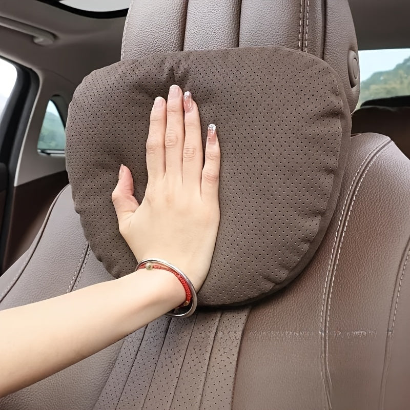 Almohada de cuello para coche, cojín de soporte lumbar para asientos de coche, suave, ajustable, negro