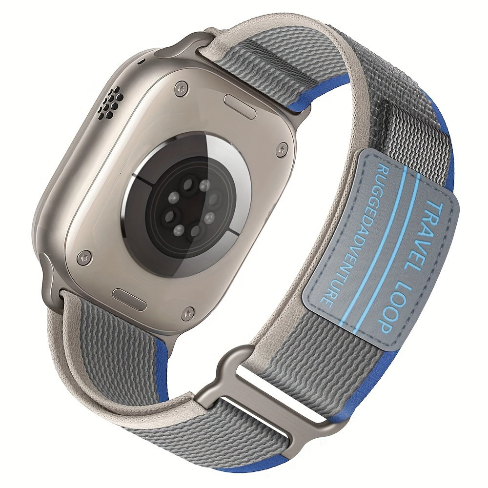 Correa de reloj de nylon de doble articulación para Apple Watch Series 1-9, banda de nylon deportivo con hebilla de metal