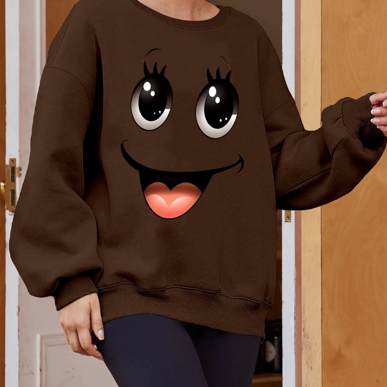 Plus Size Women's Long Sleeve Sweatshirt Geometric Pattern Breathable Casual Pullover