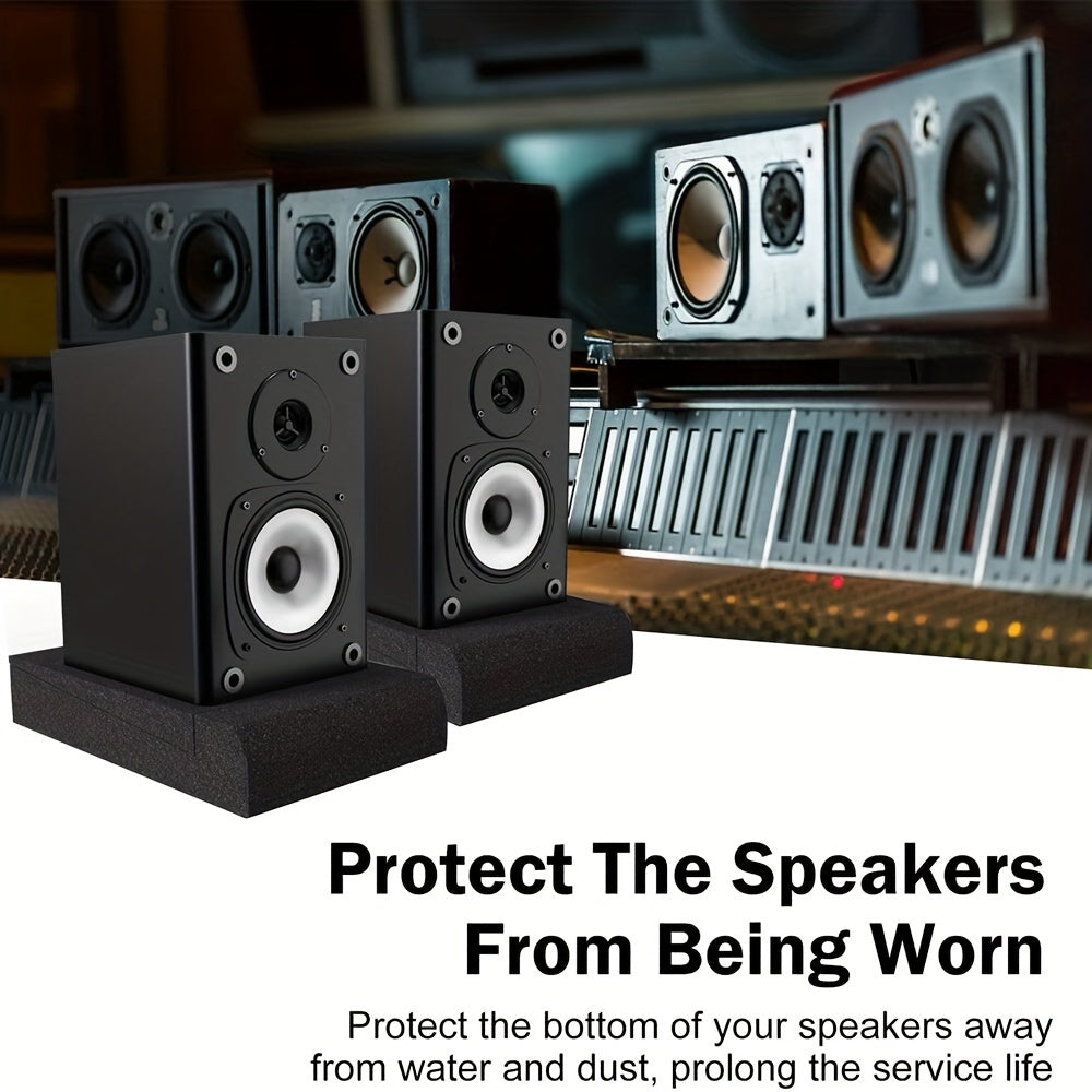 High-Density Acoustic Foam Speaker Isolation Pads Black 29.46cm x 19.51cm x 3.99cm for Studio Monitor Sound Improvement