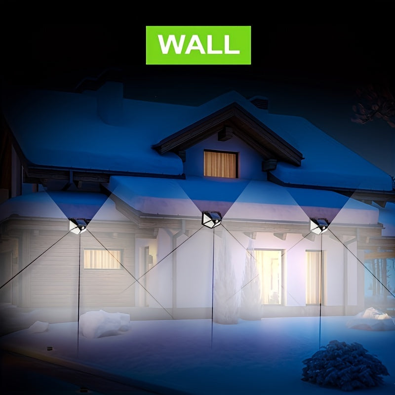 Outdoor Solar Wall Light 8/10/12 Pcs Four-Sided Motion Sensor Yard Garden Patio