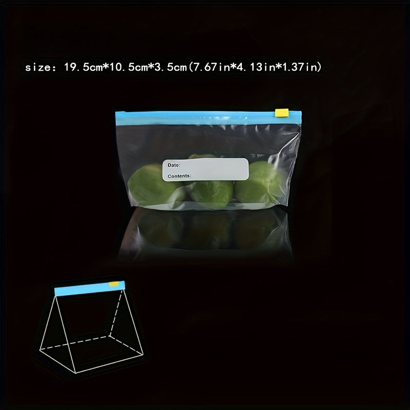 10pcs Reusable Food Storage Bags with Sliding Lock Transparent Moisture-Proof Dust-Proof Organizer