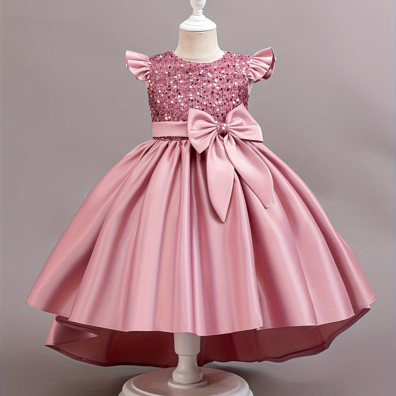 Girls' Sequin Princess Dress for Girls 12 and Under Polyester for Parties Vacations