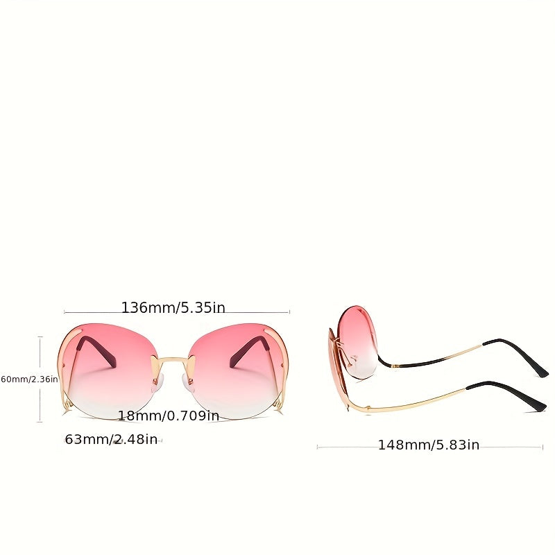 Unisex Rimless Gradient Sunglasses for Women and Men UV Protection Fashion
