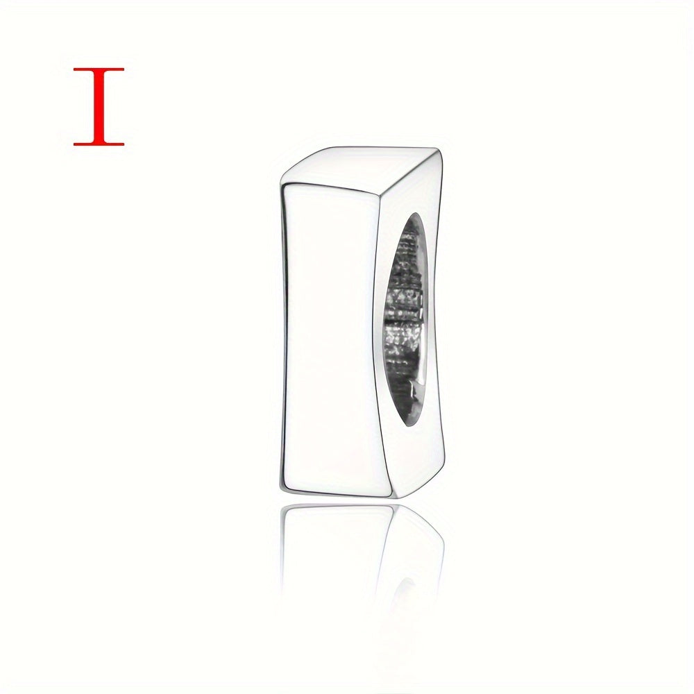 925 Sterling Silver Alphabet Letter Charms Beads for DIY Jewelry Making