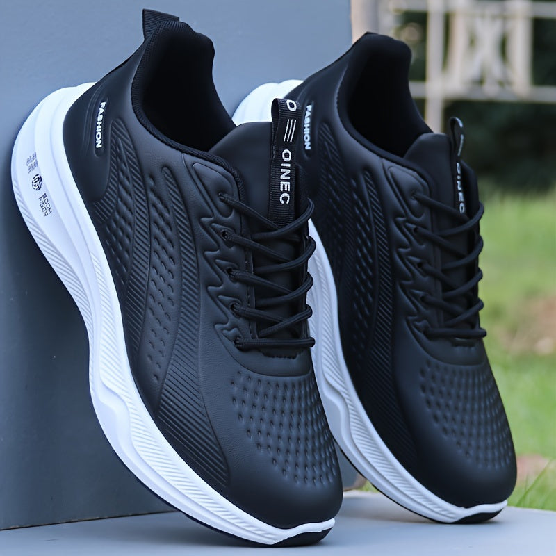 Мужские всесезонные водонепроницаемые кроссовки из искусственной кожи с дышащей тканевой подкладкой и резиновой подошвой EVA