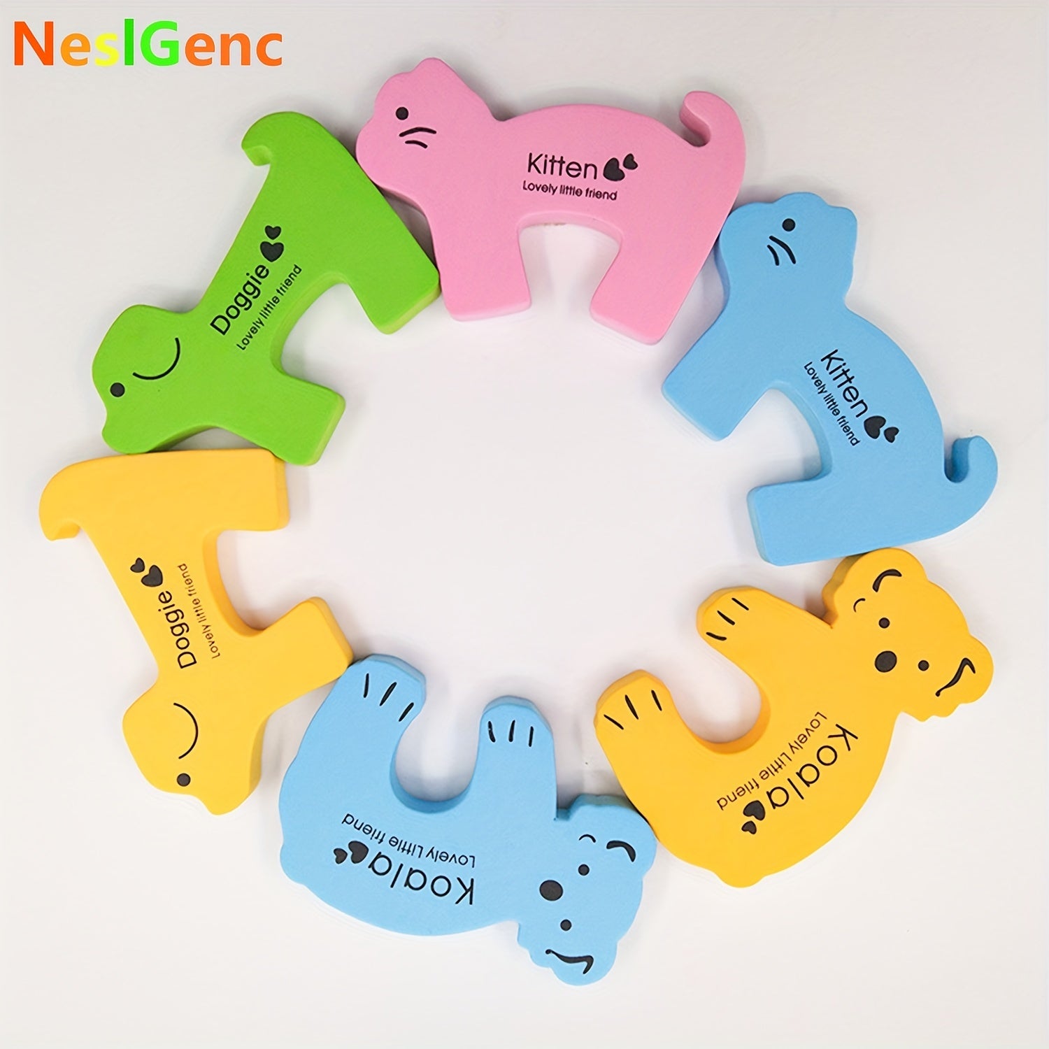 Soft Foam Door Stoppers and Safety Pads with Cartoon Designs for Child Protection