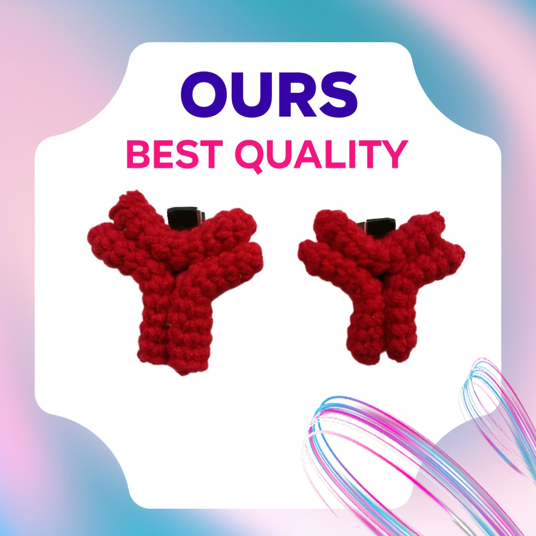 Set of 2 Handmade Crochet Hairpins Duckbill Brooches Anime Cartoon Quirky Accessories