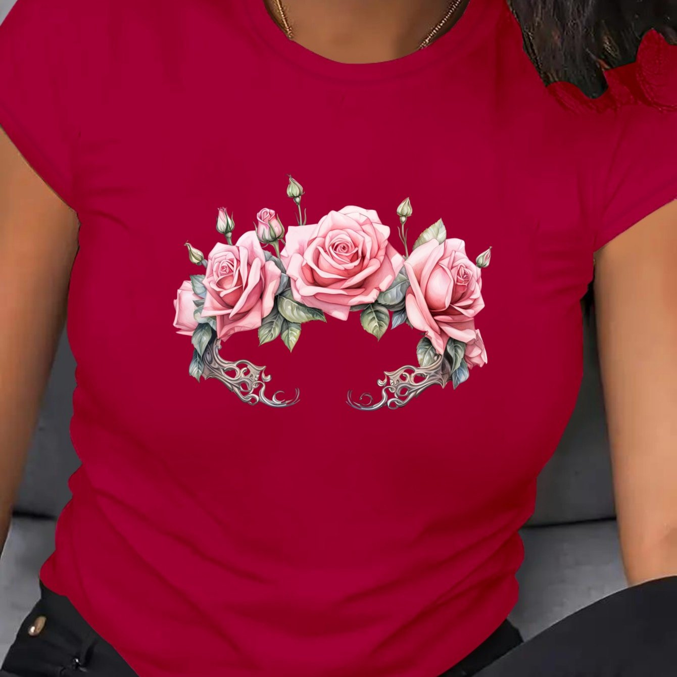 Camiseta suelta para mujer de gran tamaño, algodón transpirable, manga corta casual