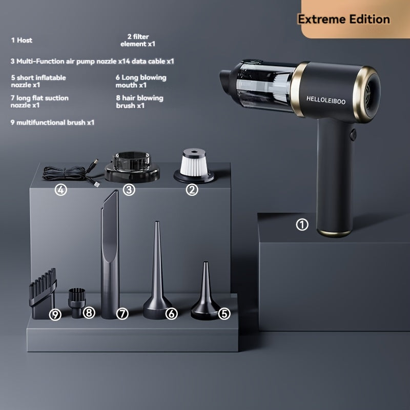 Aspiradora de coche inalámbrica 2-en-1 recargable compacta eliminadora de polvo