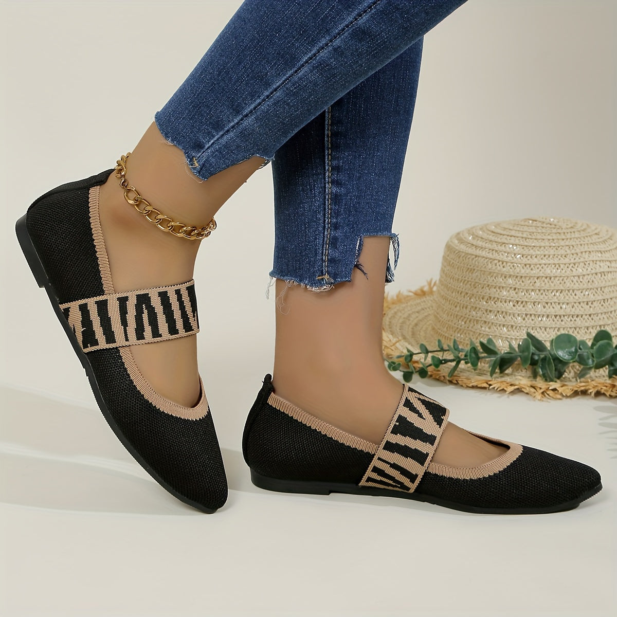 Women's Breathable Solid Color Mary Jane Shoes Lightweight Comfort Slip-Resistant