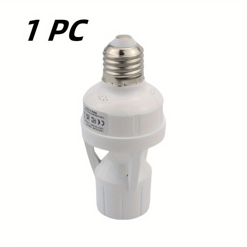 E27 Motion Sensor Light Socket Converter AC 85-265V Hardwired Infrared Body Sensing