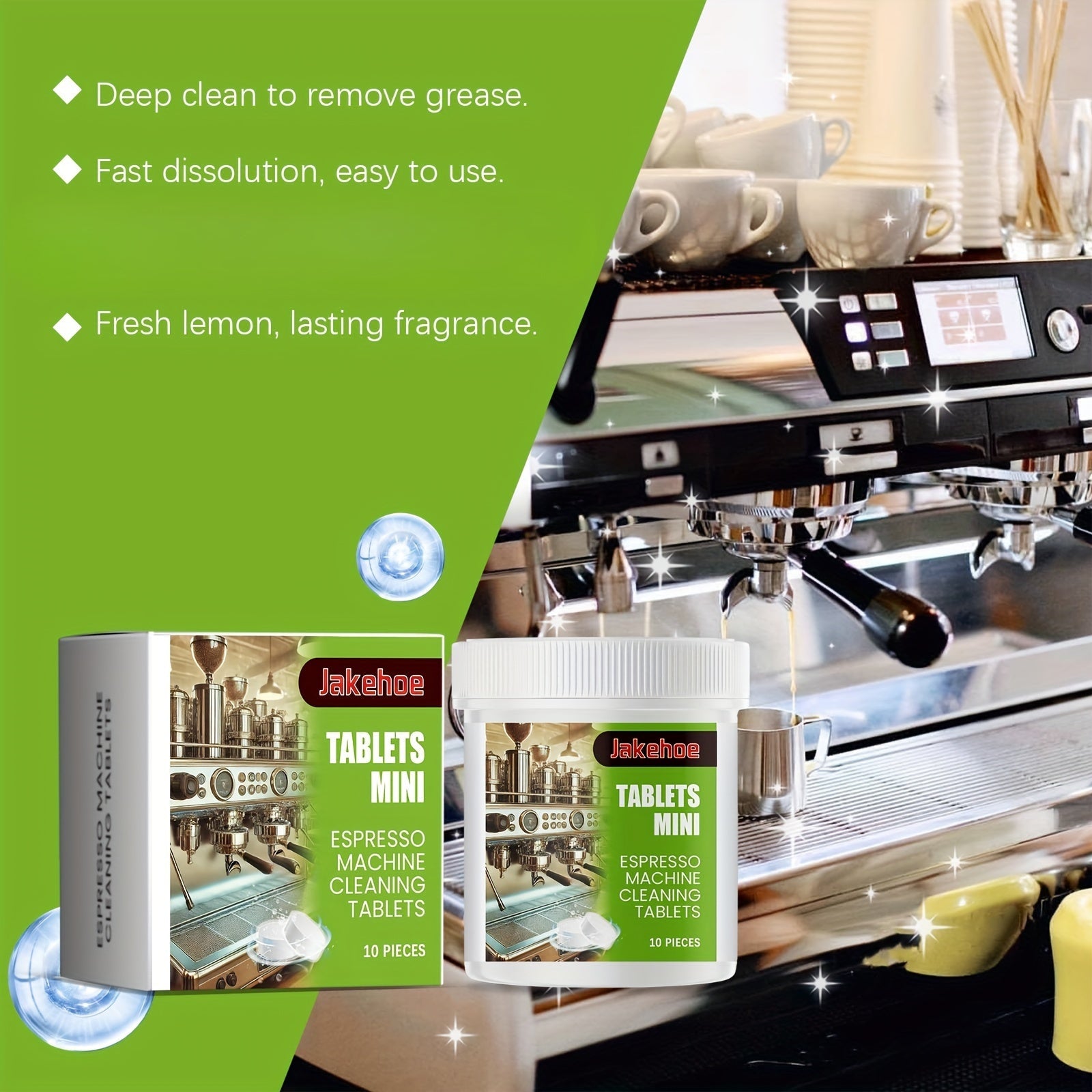 Coffee Machine Cleaning Tablets Set of 10 Descaling and Stain Removal