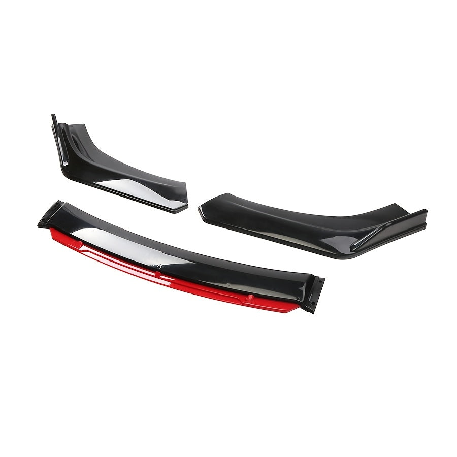 4шт. комплект переднего бампера автомобиля спойлер-сплиттер красный черный PP прочный аэродинамический