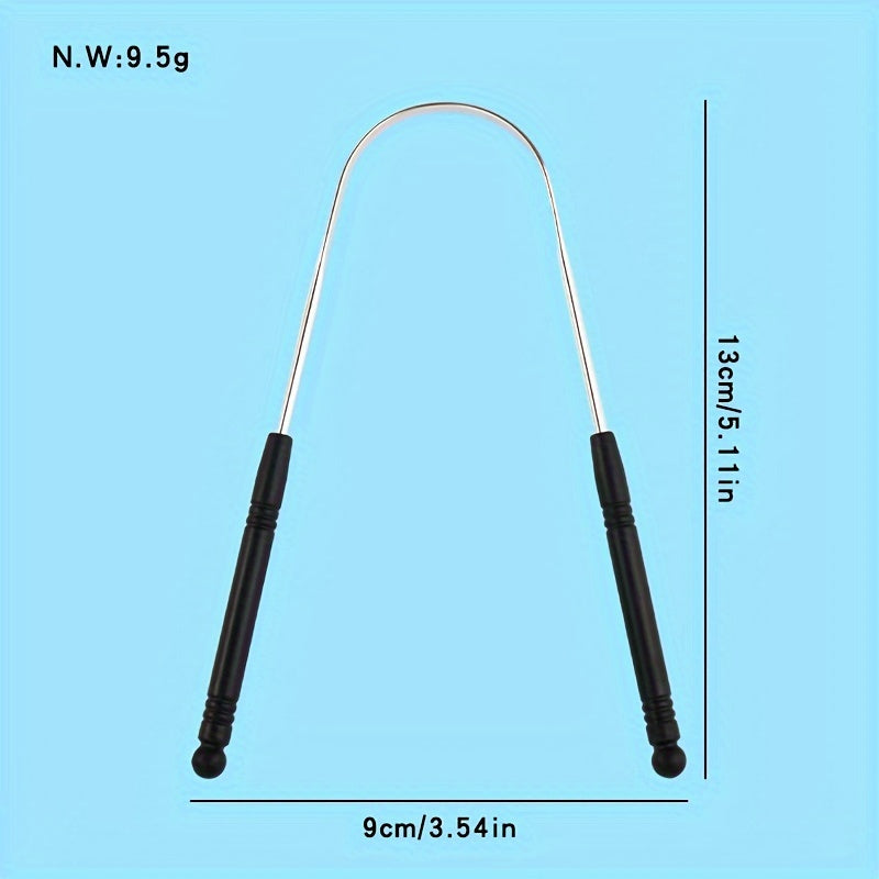 Tilni tozalash uchun zanglamaydigan po'latdan yasalgan U-shakl ko'p rangli og'iz gigiyenasi asbobi