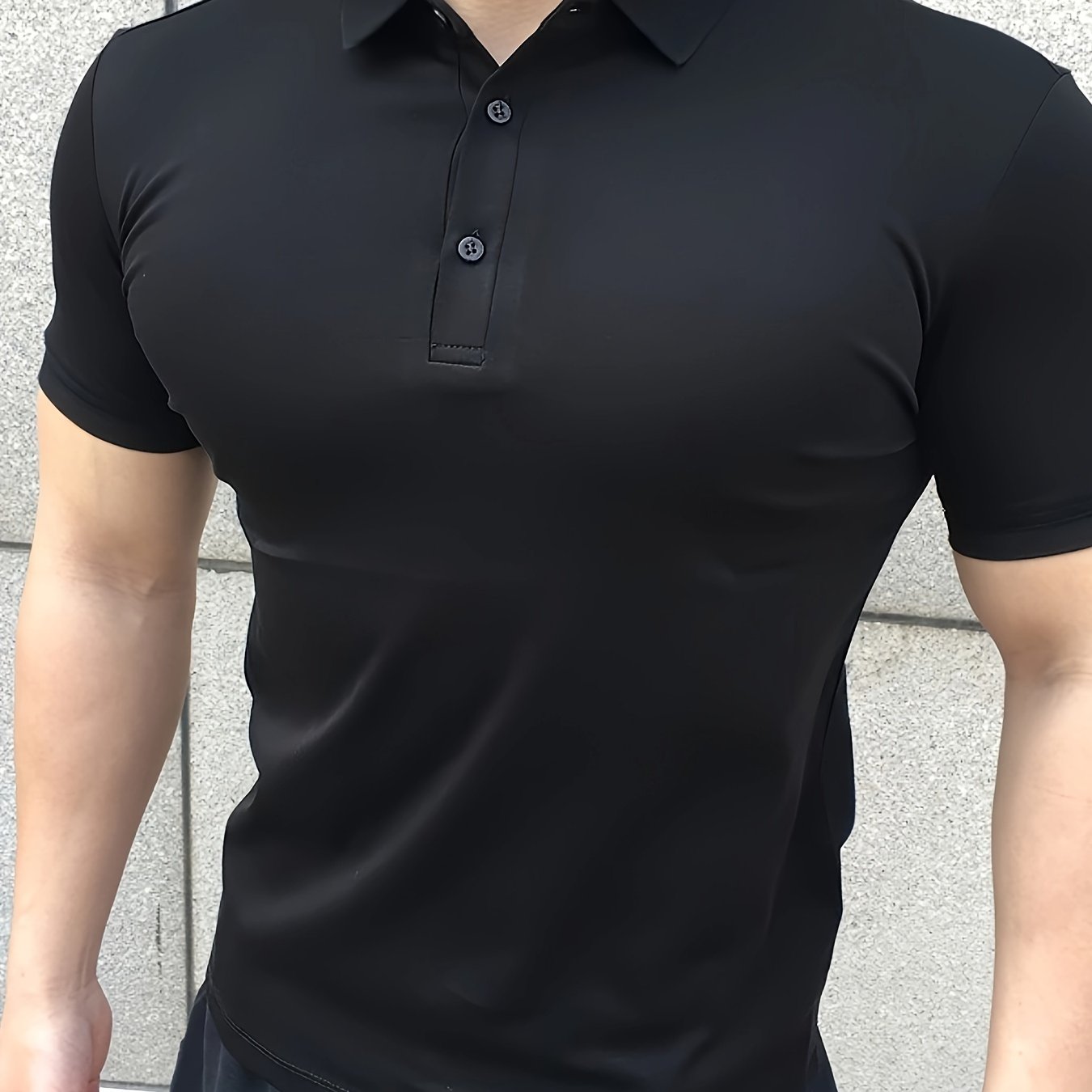 Camiseta atlética para hombre, poliéster, ajuste ajustado, verano, transpirable, secado rápido, cuello casual