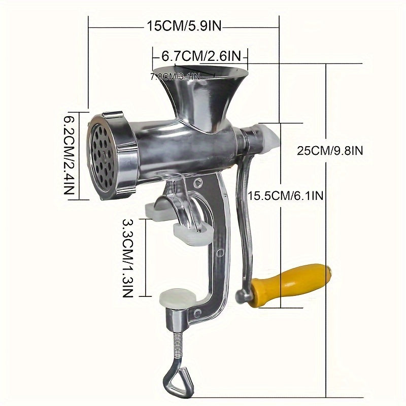 Stainless Steel Hand-Cranked Meat Grinder Vegetable Mincer Table Clamp Kitchen Tool