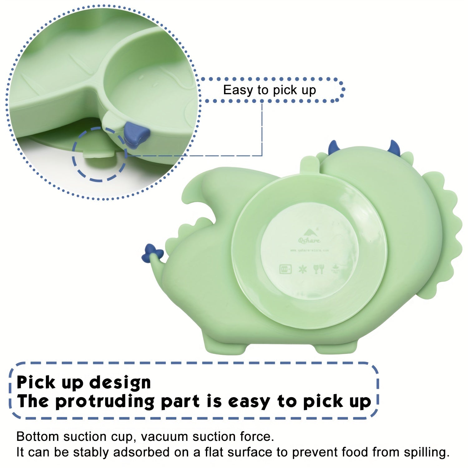 Silicone Baby Plate Dishwasher and Microwave Safe Self-Feeding BPA Free