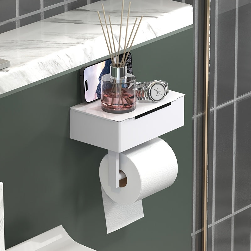 Stainless Steel Wall-Mounted Tissue Holder No Drilling Needed for Home and Restaurant