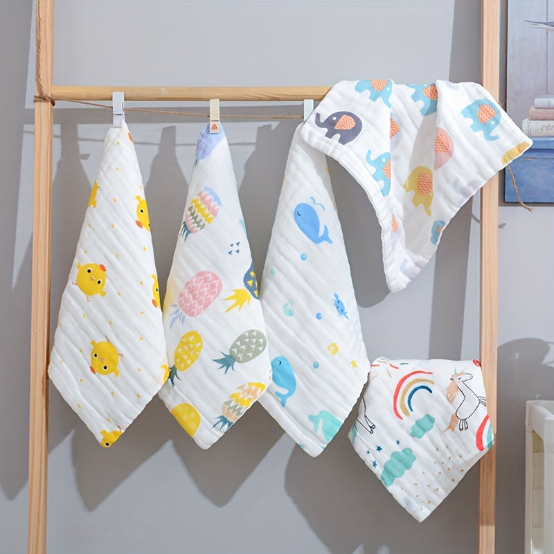 Полотенца с авокадо: шестислойный квадрат, маленький квадрат для малышей, для лица, высокоабсорбирующая марля, для слюны, высокоплотные детские и умывальные полотенца.