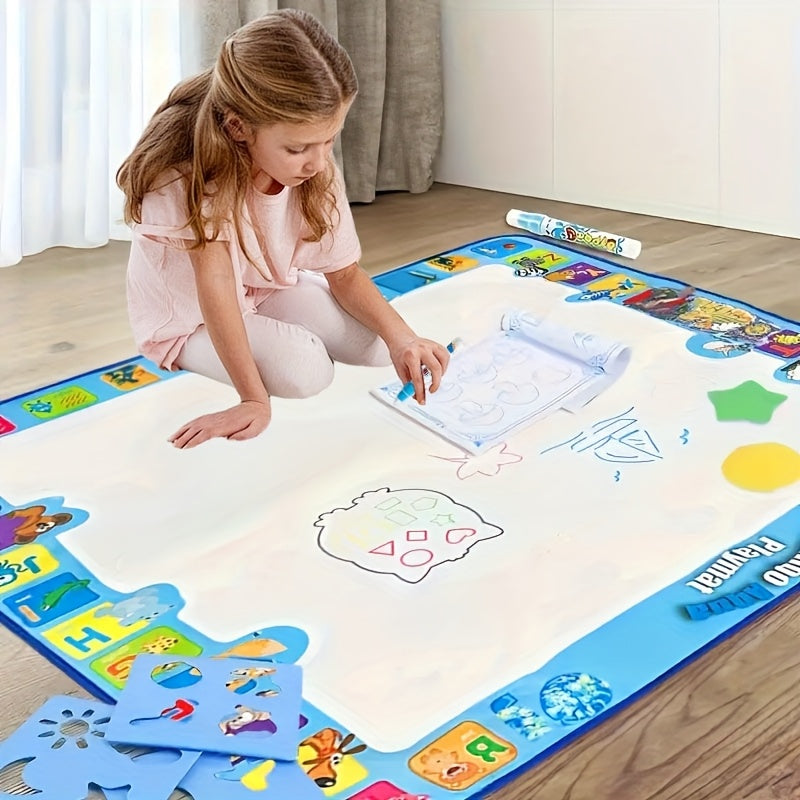 Large Reusable Water Drawing Mat for Kids and Families, Vibrant Doodle Surface, 3+ Age