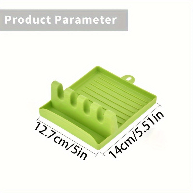 Kitchen Organizer Set 2 Pieces Spoon Utensil Holder with Lid Rack Drip Pad White Green