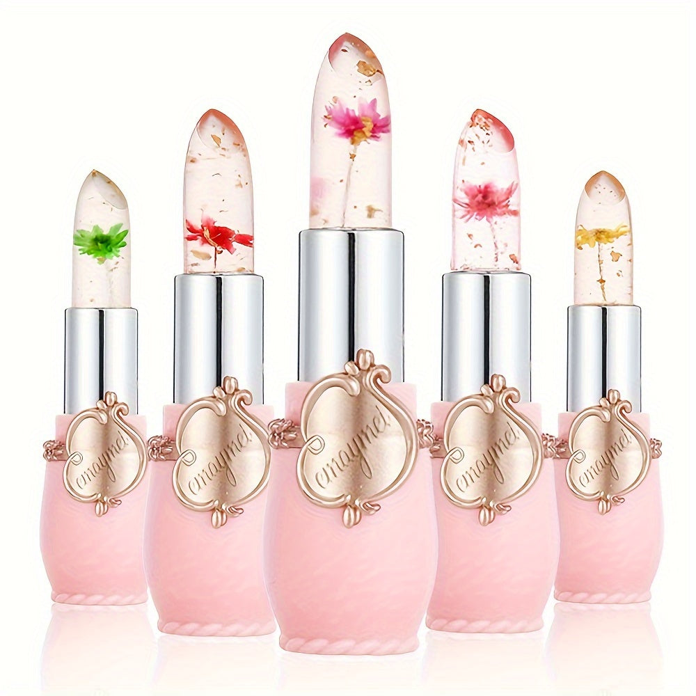 Women Color-Changing Lipstick With Flower Moisturizing Lip Balm