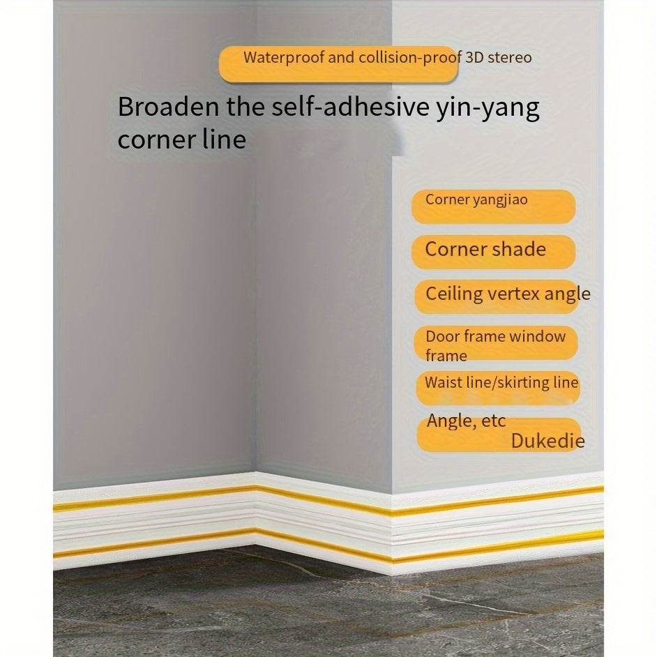 Self-Adhesive Foam Wall Edge Trim Waterproof Easy to Install 230cm x 14cm