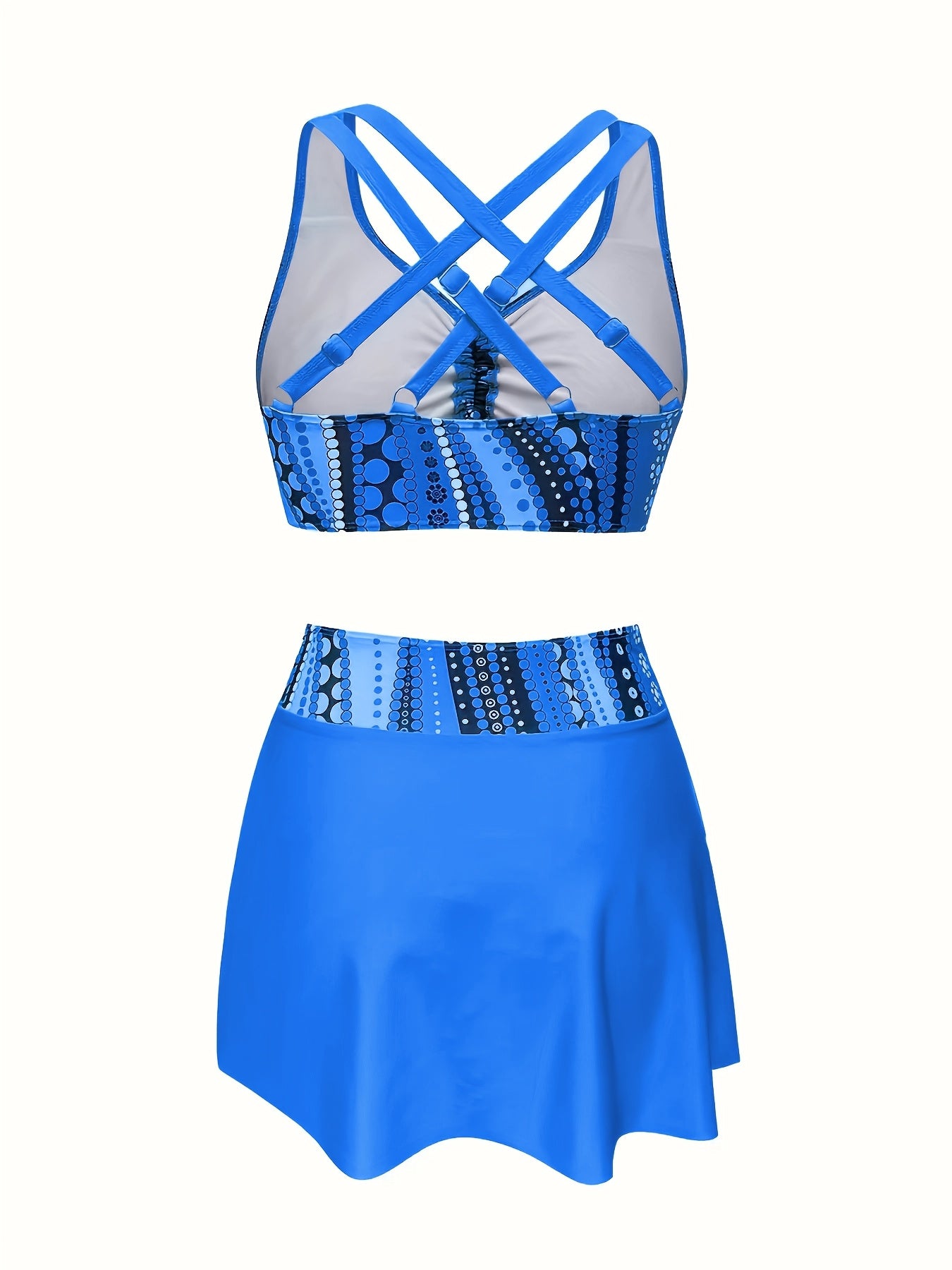 Women's Stylish Tankini Set with Padded Top and High-Waist Bottoms for Swimming