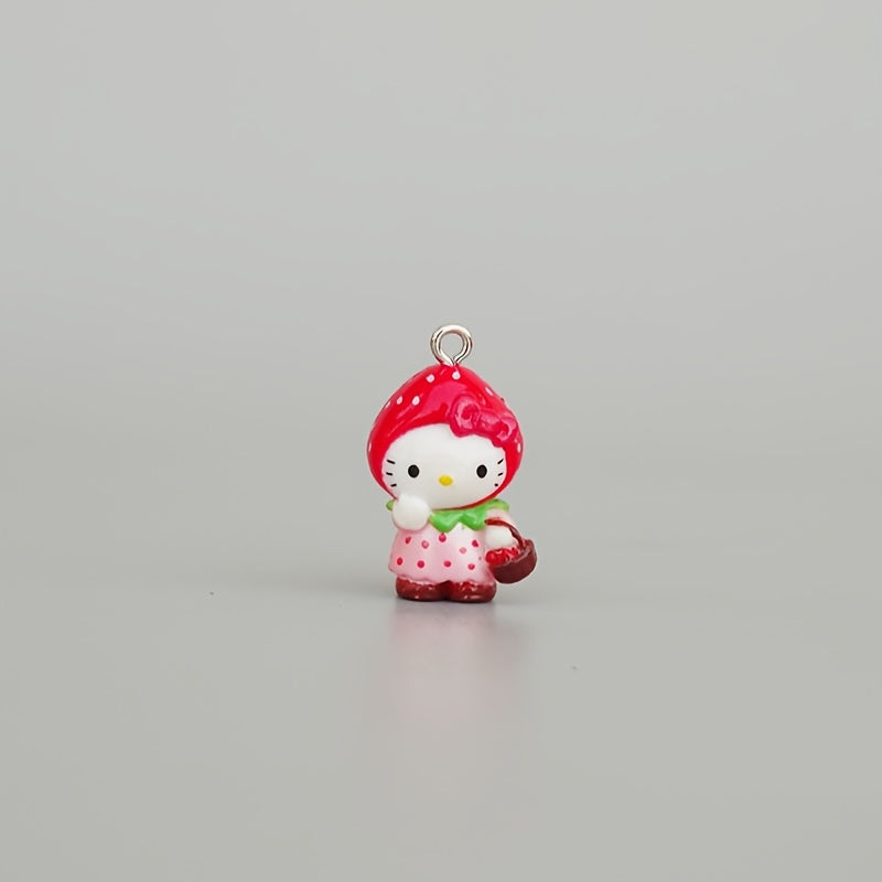 Strawberry Cat Phone Charms for Backpacks and Keychains, DIY Gift Accessories