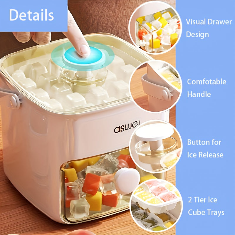 5 Pcs Ice Maker Set Food-Grade Plastic Double Tier Trays 48 Cube