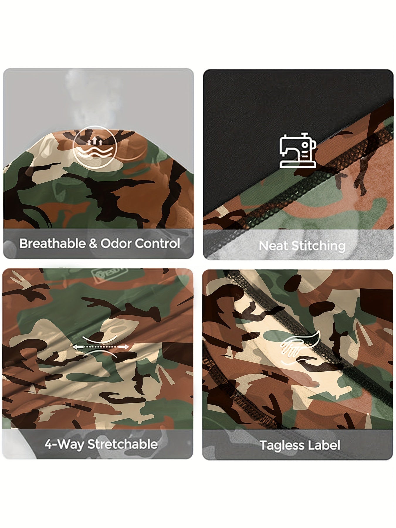 Мужской термальный комплект длинных штанов в камуфляжном стиле с флисовой подкладкой для зимних активных видов спорта на открытом воздухе